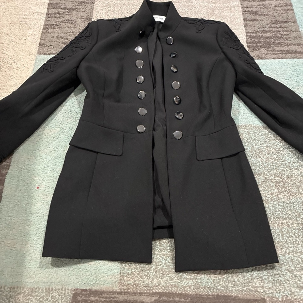 Per Se by Carlisle Black Button-Front Jacket